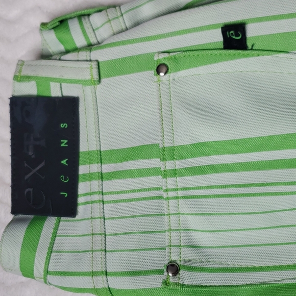 Vintage exte jeans, polyester high waist. Vertical striped pants! - Picture 2 of 7